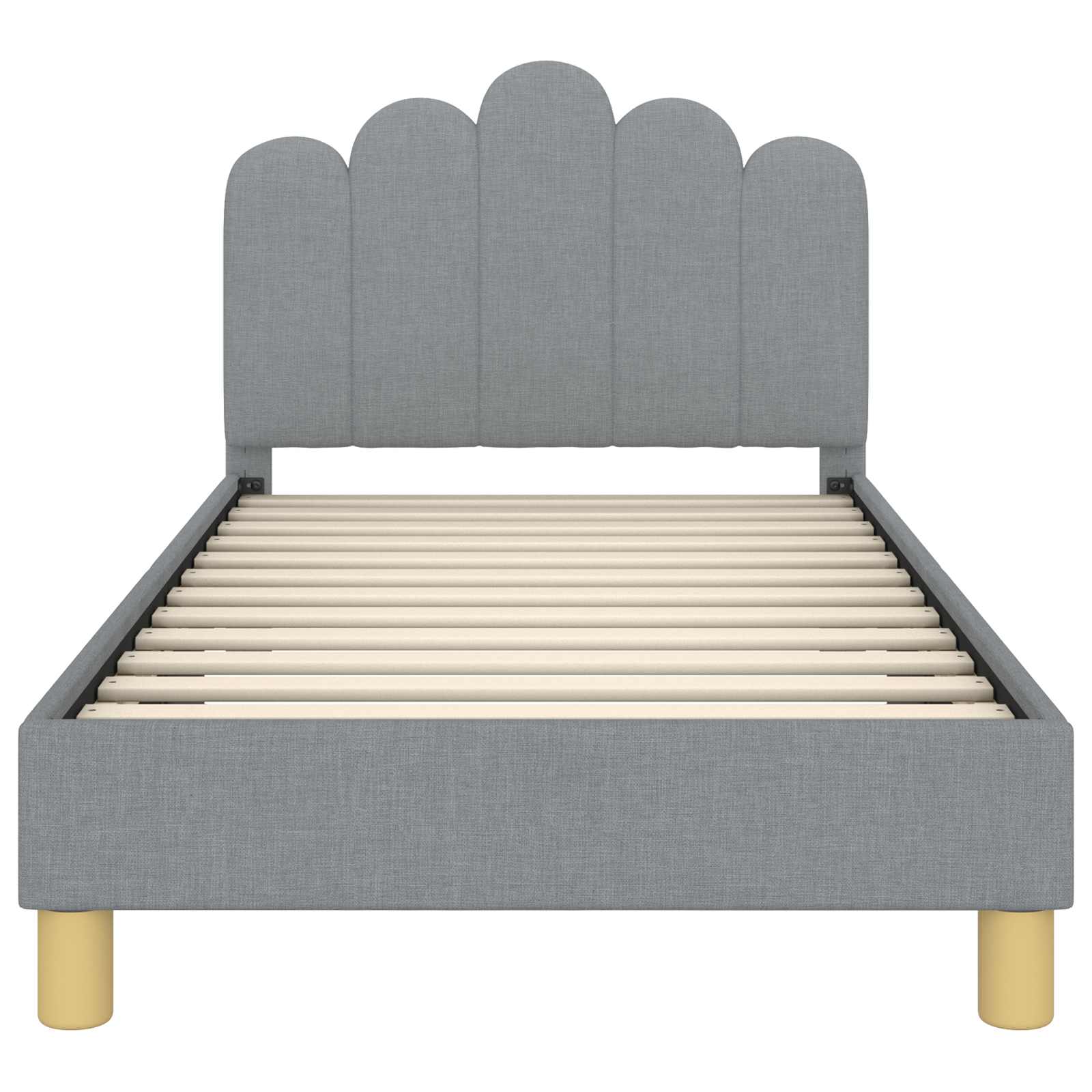 Bedframe voor kinderen met hoofdbord Lichtgrijs 80 x 160 cm