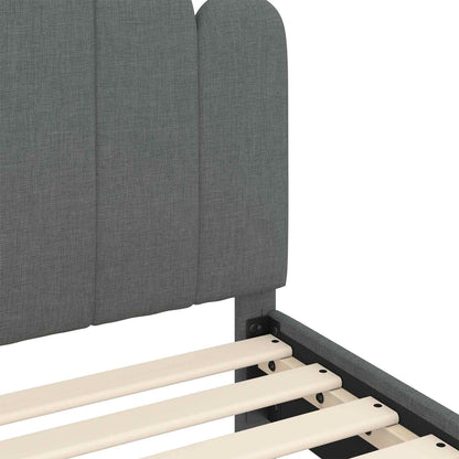 Peuterbedframe met hoofdbord Donkergrijs 80 x 160 cm Stof