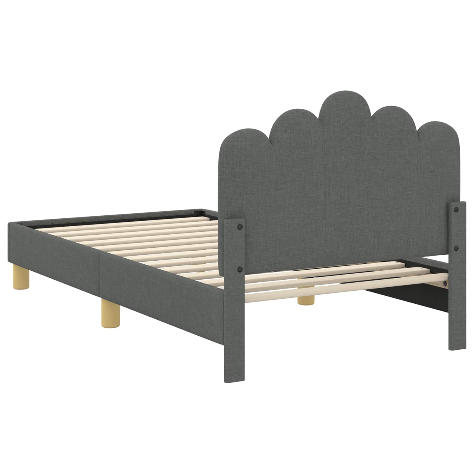 Peuterbedframe met hoofdbord Donkergrijs 80 x 160 cm Stof