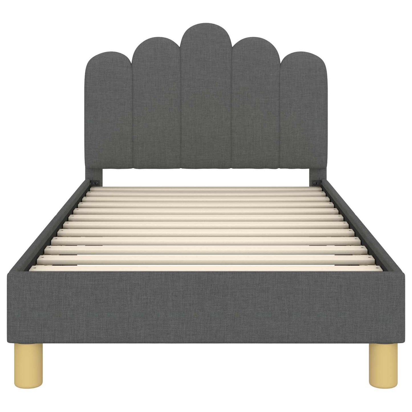 Peuterbedframe met hoofdbord Donkergrijs 80 x 160 cm Stof