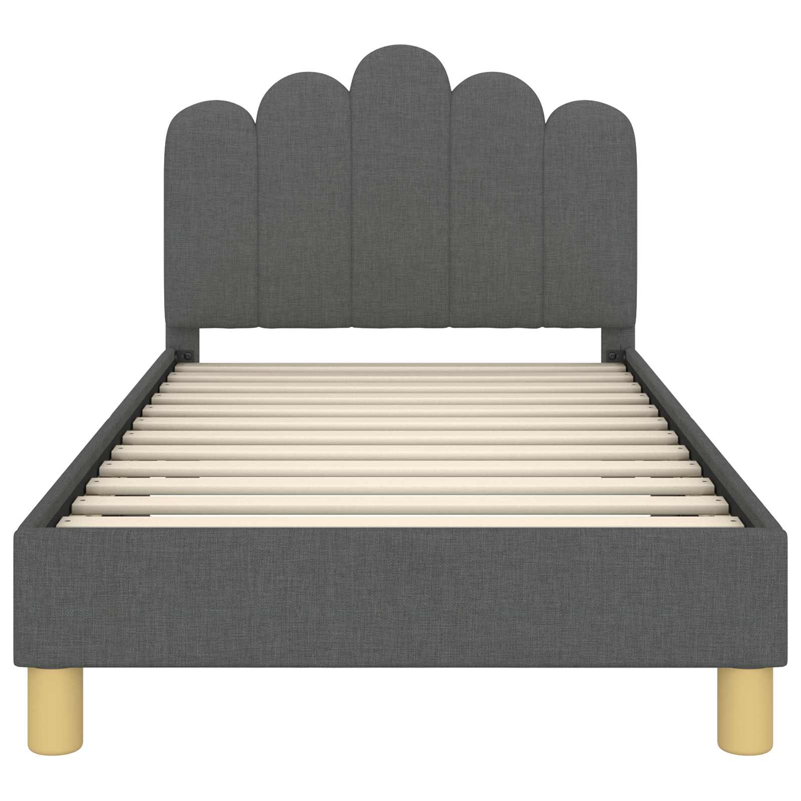Peuterbedframe met hoofdbord Donkergrijs 80 x 160 cm Stof