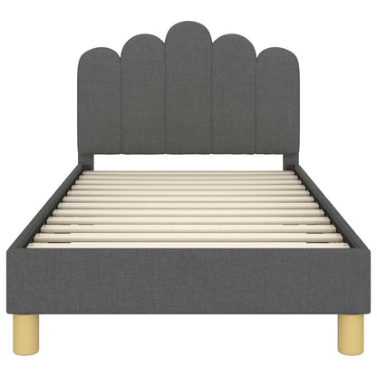 Peuterbedframe met hoofdbord Donkergrijs 80 x 160 cm Stof