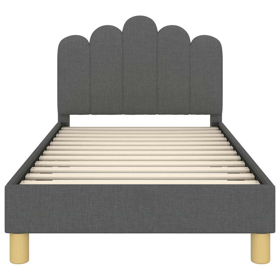 Peuterbedframe met hoofdbord Donkergrijs 80 x 160 cm Stof