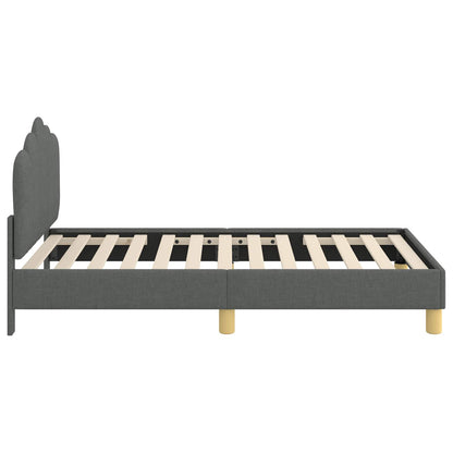 Peuterbedframe met hoofdbord Donkergrijs 80 x 160 cm Stof