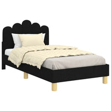 Peuterbedframe met hoofdbord Zwart 80 x 160 cm Stof