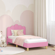 Kinderbedframe 80x160 cm roze stof