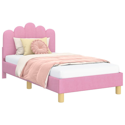 Bedframe voor kinderen met hoofdbord Roze 80 x 160 cm Stof