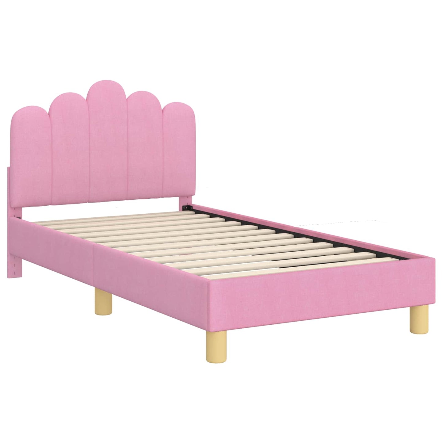 Bedframe voor kinderen met hoofdbord Roze 80 x 160 cm Stof