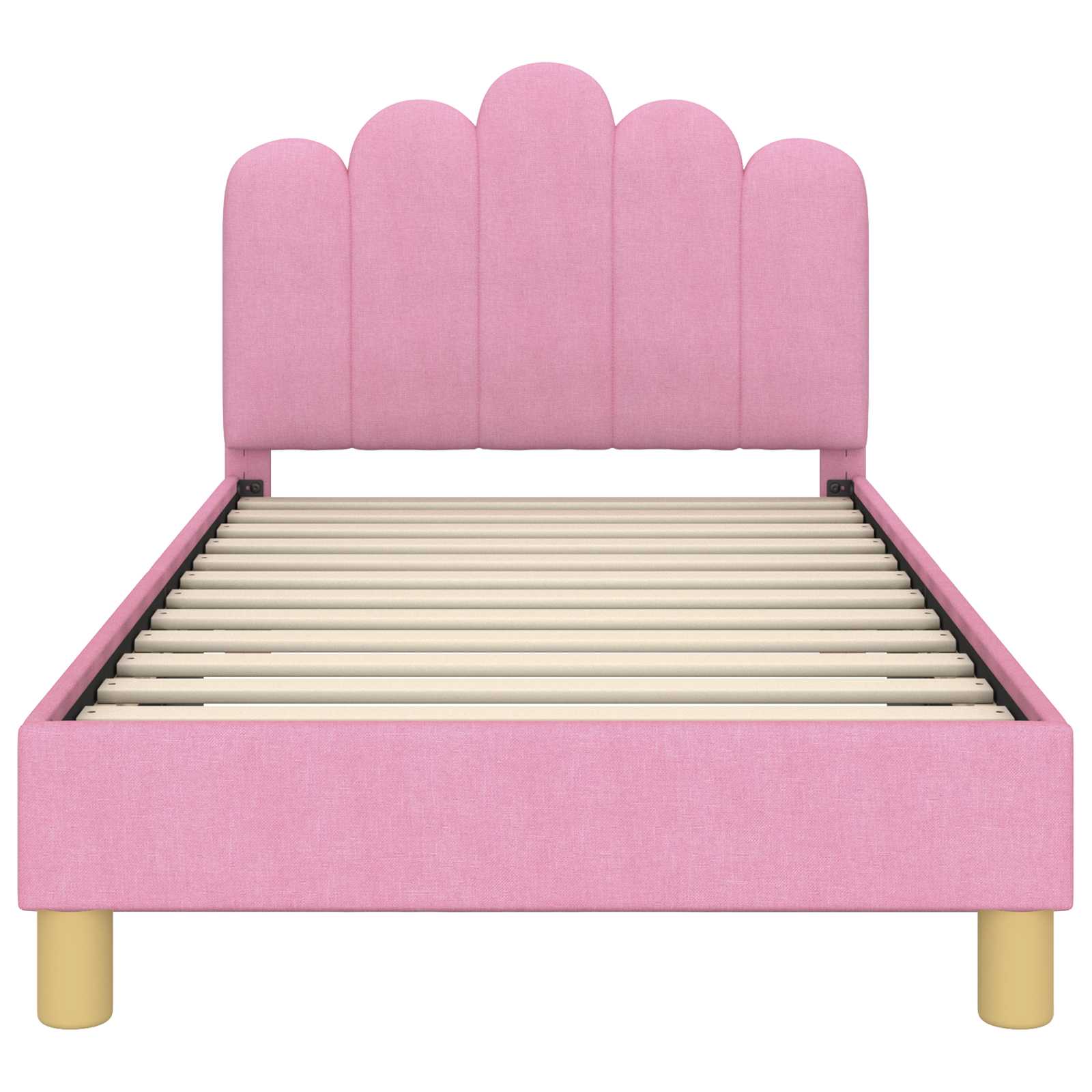 Bedframe voor kinderen met hoofdbord Roze 80 x 160 cm Stof