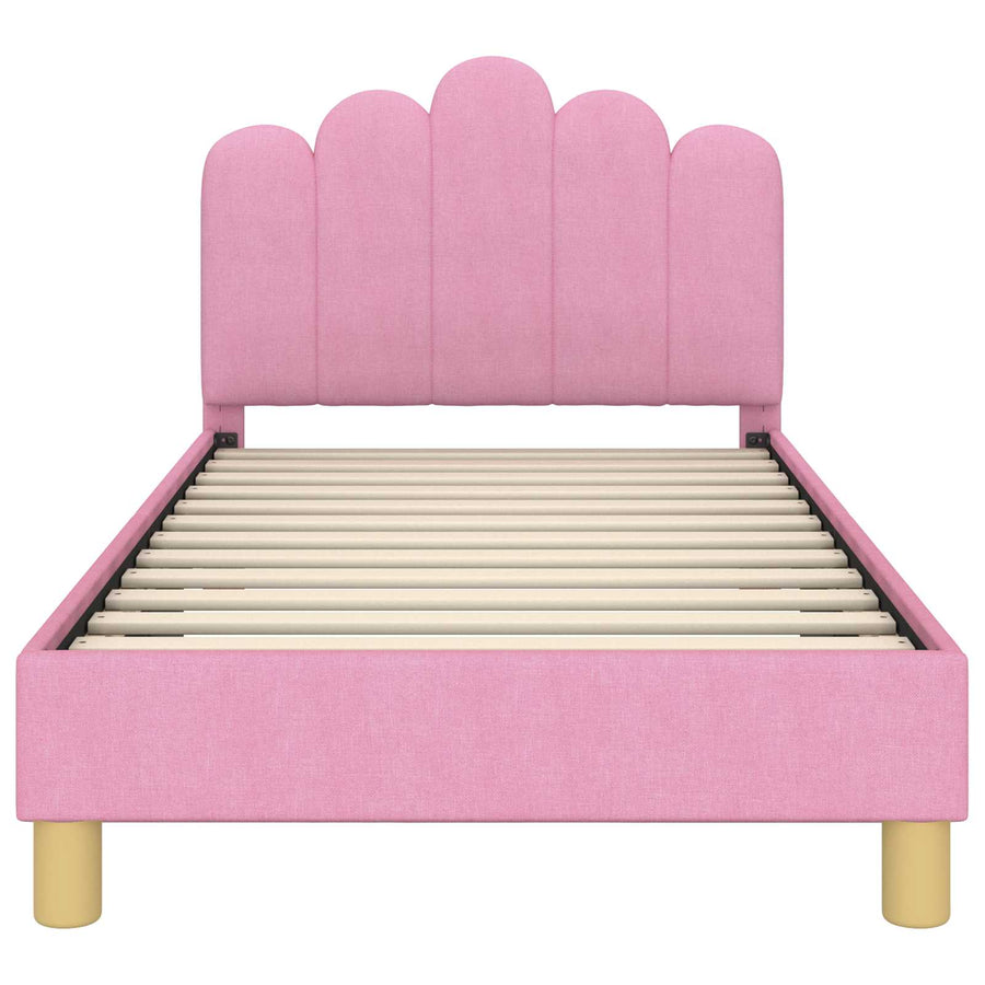Bedframe voor kinderen met hoofdbord Roze 80 x 160 cm Stof