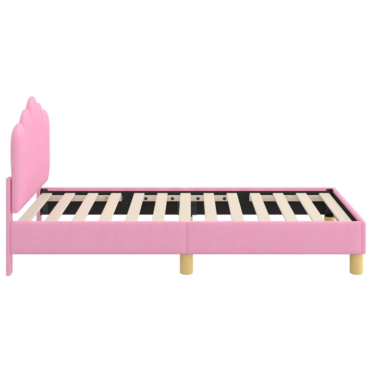 Bedframe voor kinderen met hoofdbord Roze 80 x 160 cm Stof