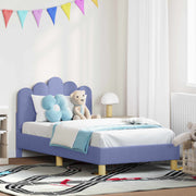 Kinderbedframe 80x160 cm jeans blauw met hoofdbord