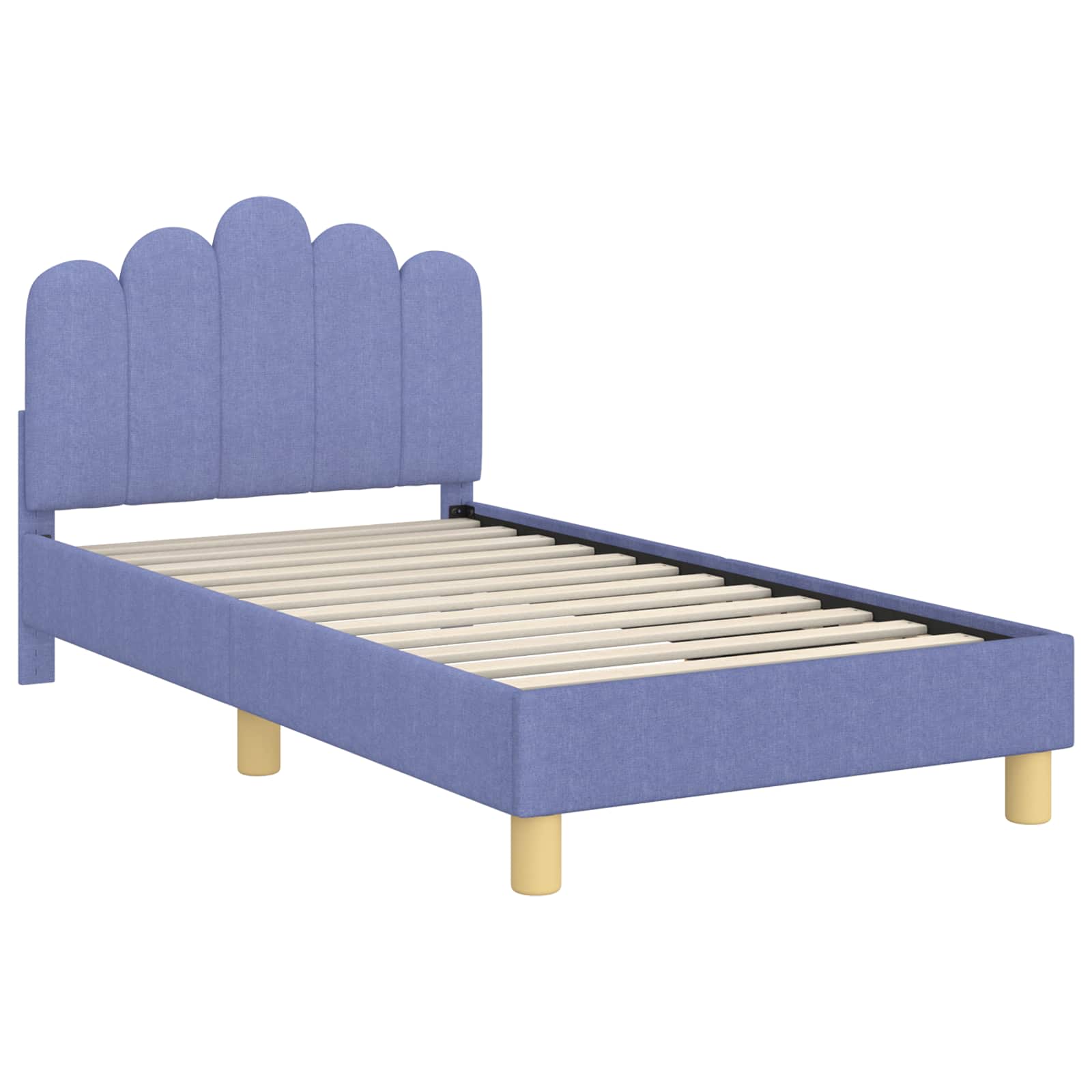 Peuterbedframe met hoofdbord Jeans Blauw 80 x 160 cm Stof
