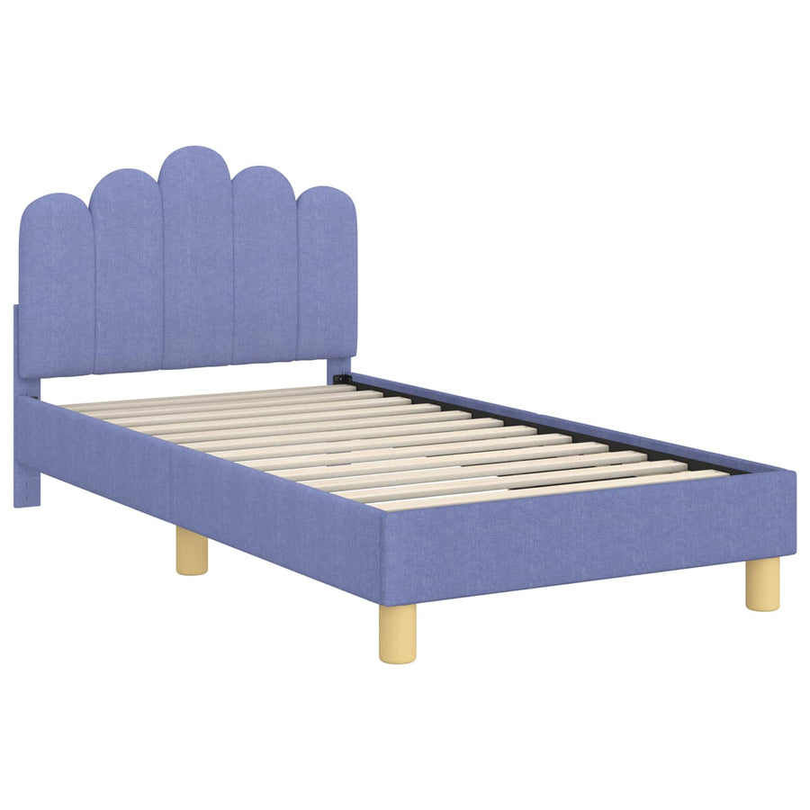 Peuterbedframe met hoofdbord Jeans Blauw 80 x 160 cm Stof