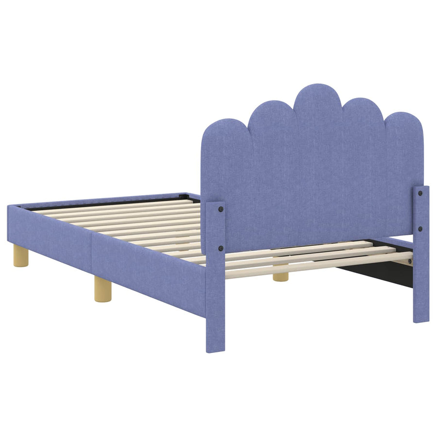 Peuterbedframe met hoofdbord Jeans Blauw 80 x 160 cm Stof