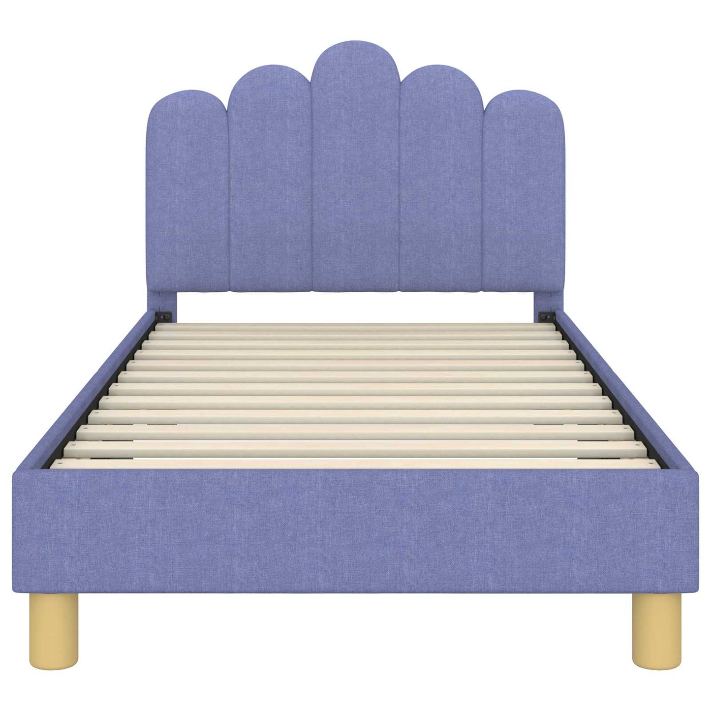 Peuterbedframe met hoofdbord Jeans Blauw 80 x 160 cm Stof