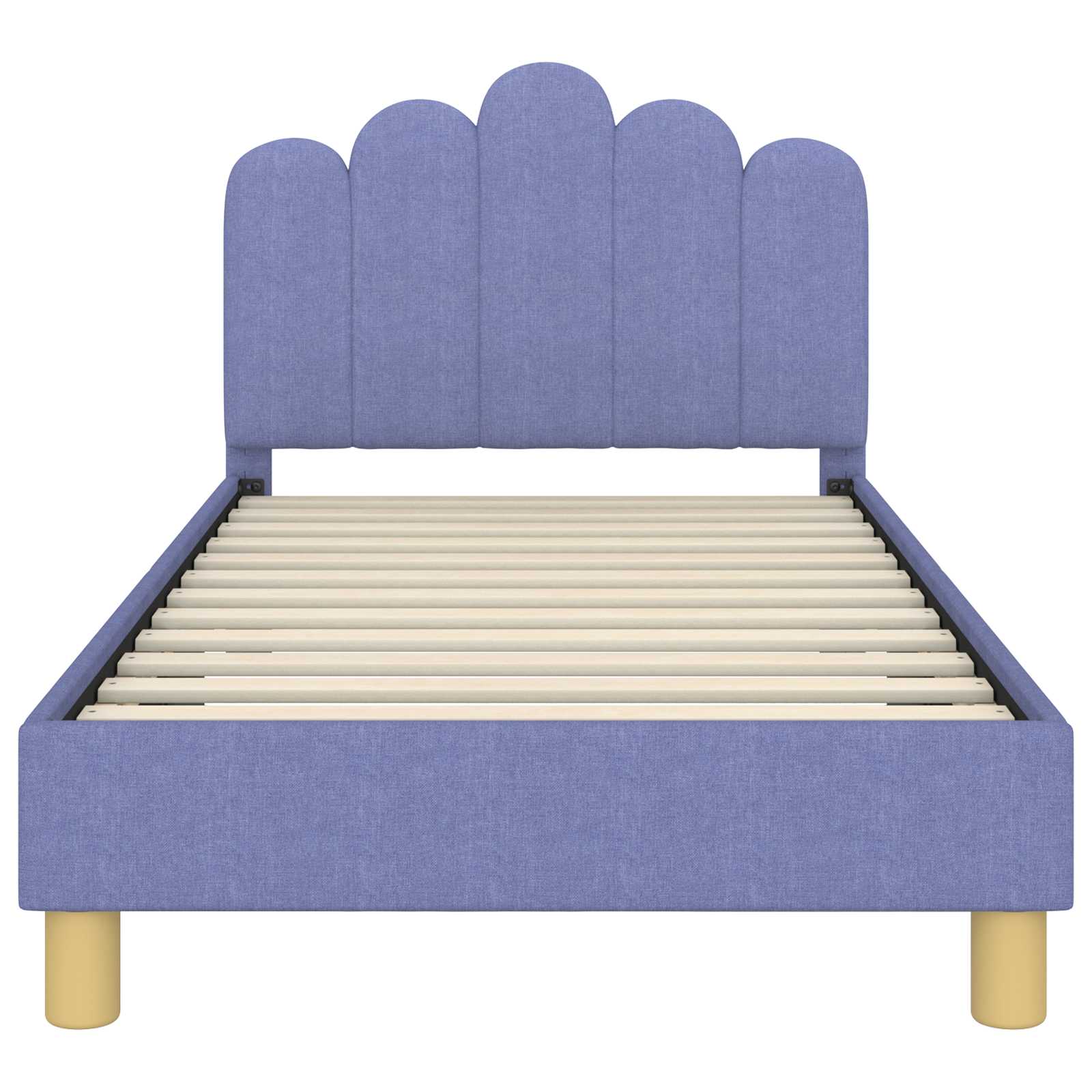 Peuterbedframe met hoofdbord Jeans Blauw 80 x 160 cm Stof