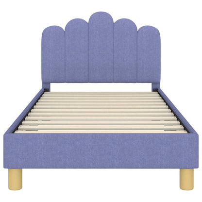 Peuterbedframe met hoofdbord Jeans Blauw 80 x 160 cm Stof