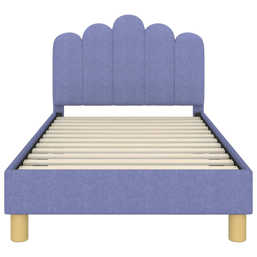 Peuterbedframe met hoofdbord Jeans Blauw 80 x 160 cm Stof
