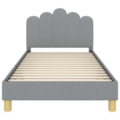 Peuterbedframe met hoofdbord Lichtgrijs 80 x 200 cm Stof