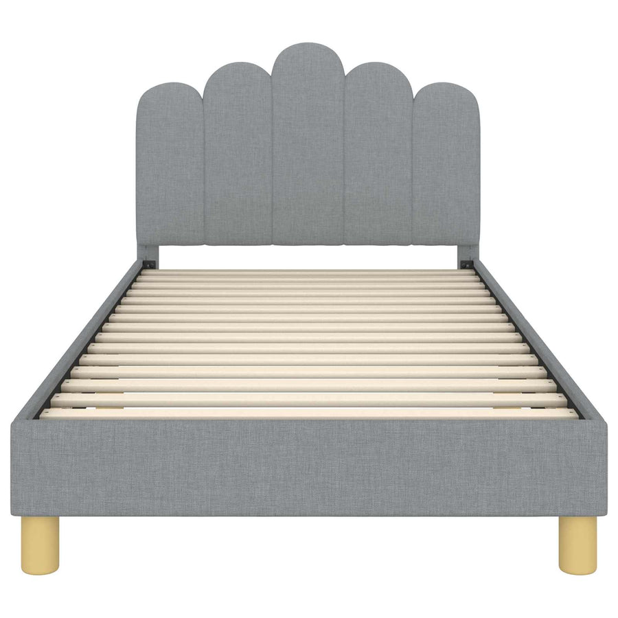 Peuterbedframe met hoofdbord Lichtgrijs 80 x 200 cm Stof