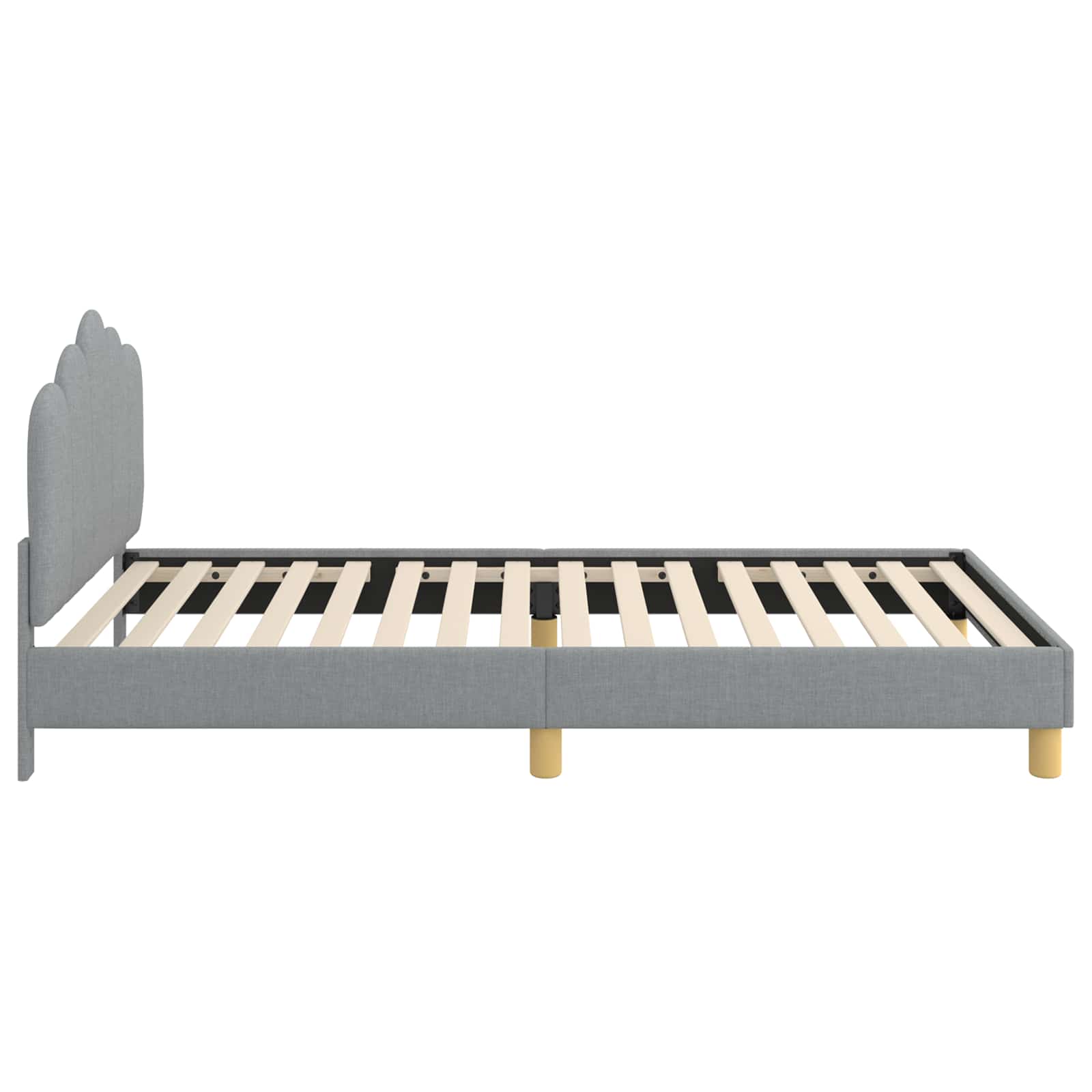 Peuterbedframe met hoofdbord Lichtgrijs 80 x 200 cm Stof