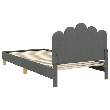 Peuterbedframe met hoofdbord Donkergrijs 80 x 200 cm Stof