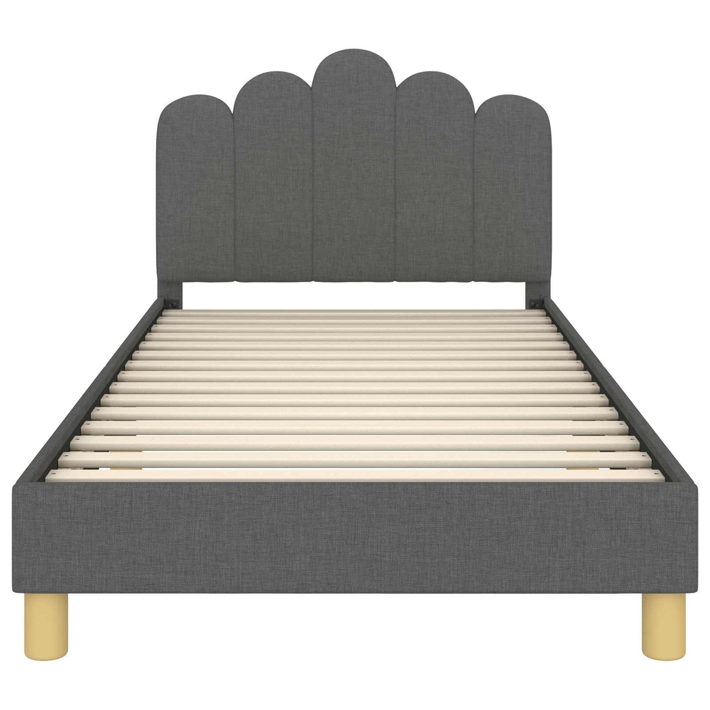 Peuterbedframe met hoofdbord Donkergrijs 80 x 200 cm Stof