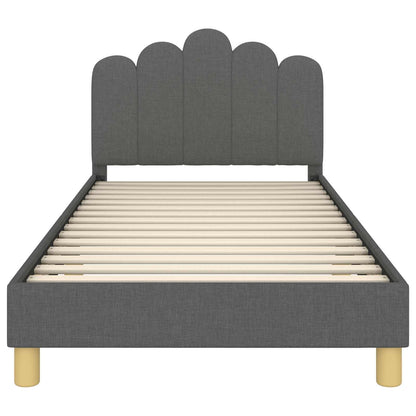 Peuterbedframe met hoofdbord Donkergrijs 80 x 200 cm Stof