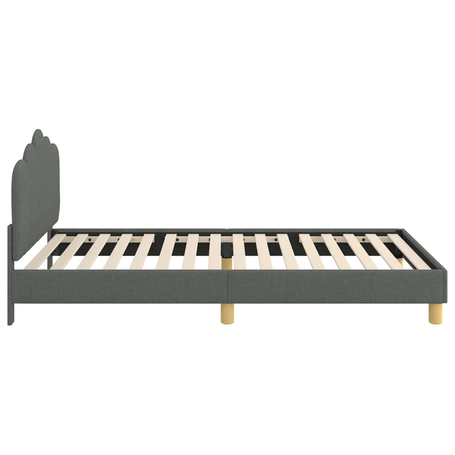 Peuterbedframe met hoofdbord Donkergrijs 80 x 200 cm Stof