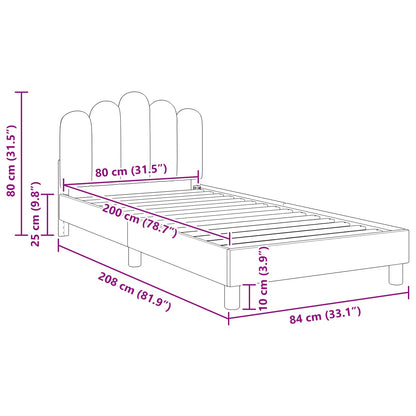 Peuterbedframe met hoofdbord Zwart 80 x 200 cm Stof