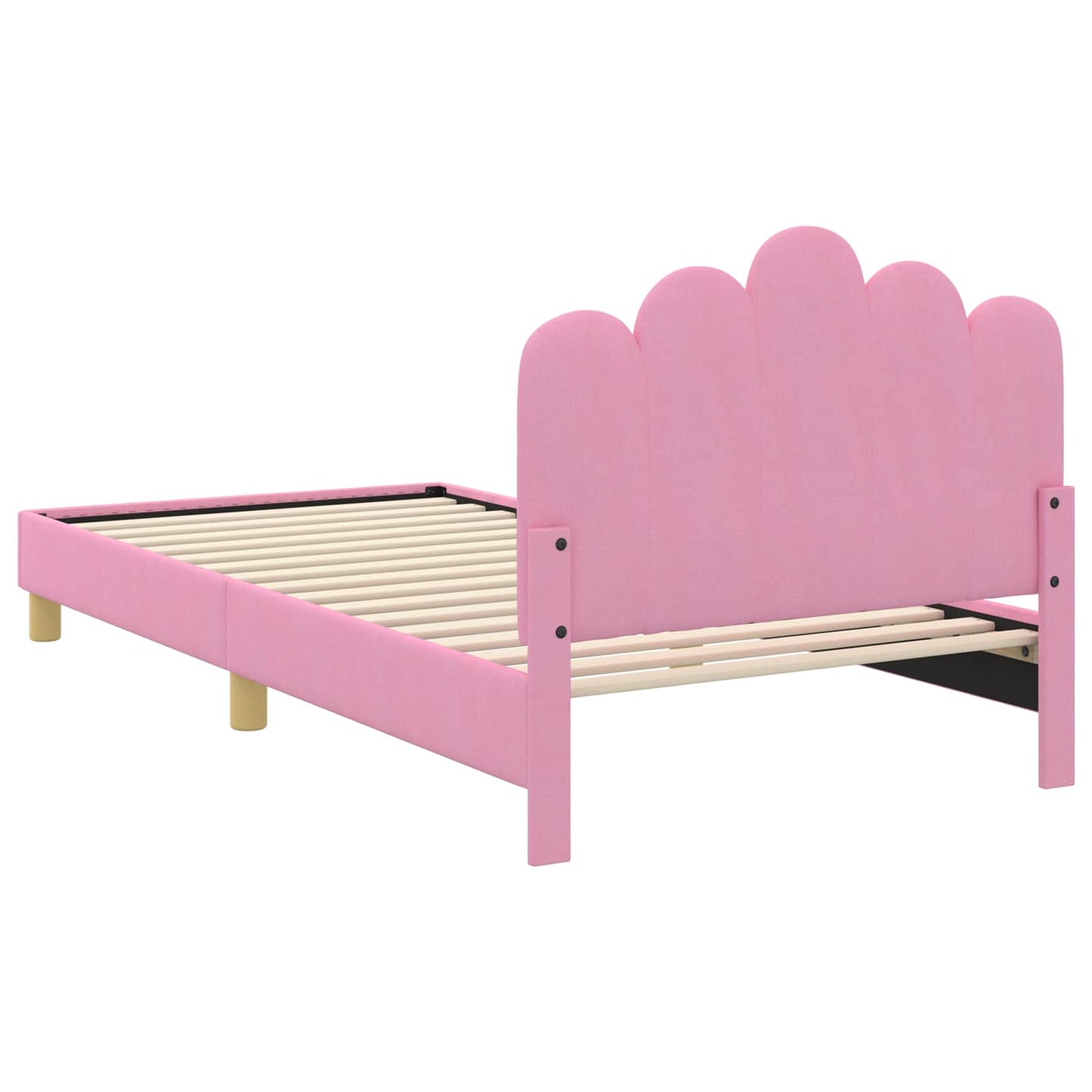 Peuterbedframe met hoofdbord Roze 80 x 200 cm Stof