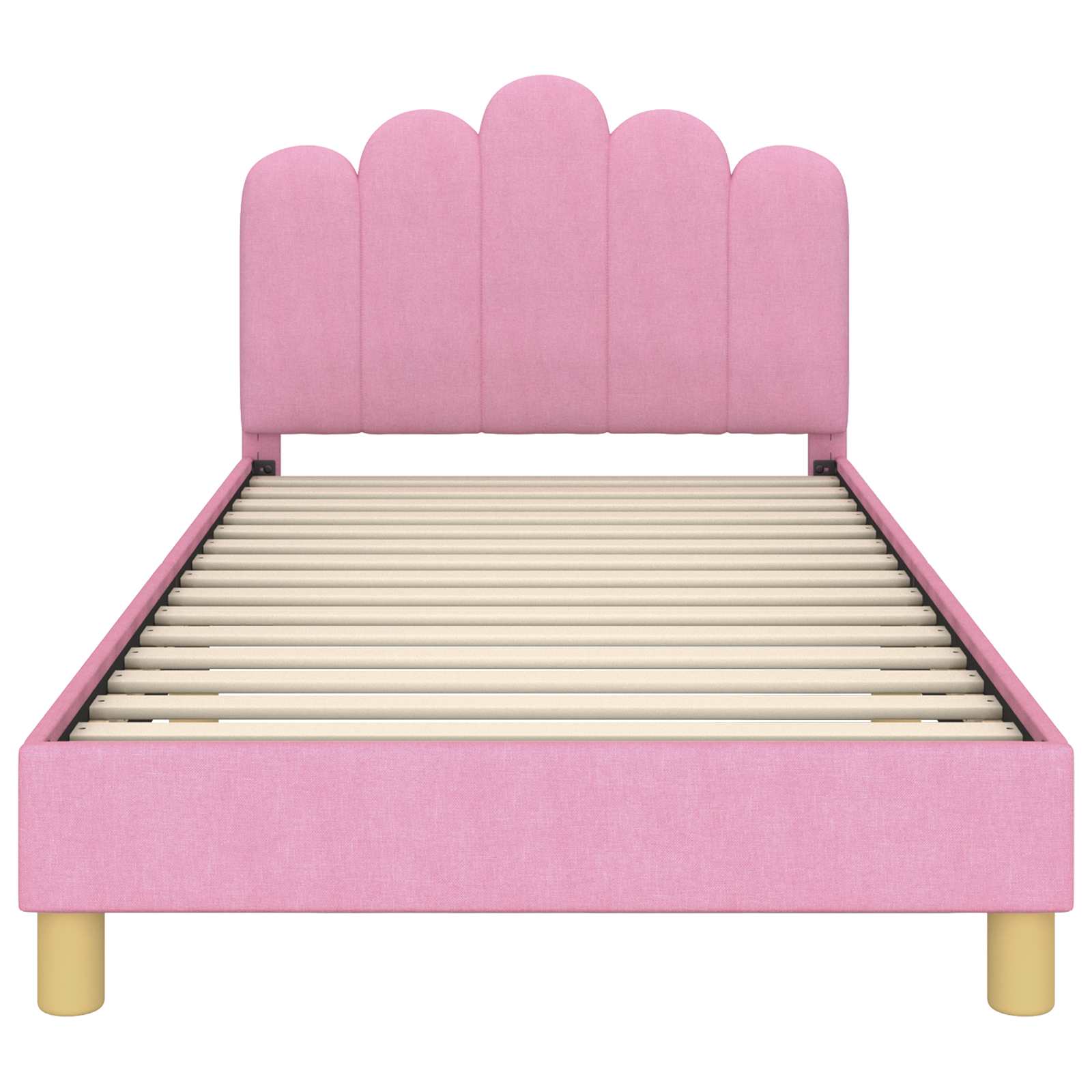 Peuterbedframe met hoofdbord Roze 80 x 200 cm Stof