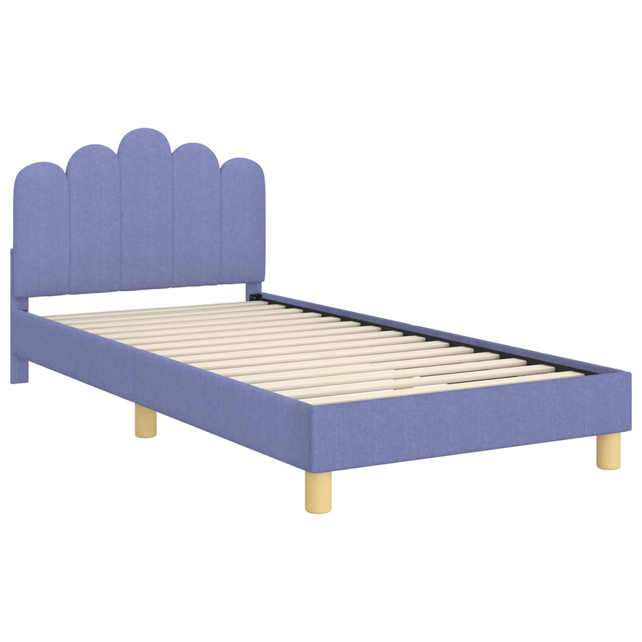 Peuterbedframe met hoofdbord Jeans Blauw 80 x 200 cm Stof
