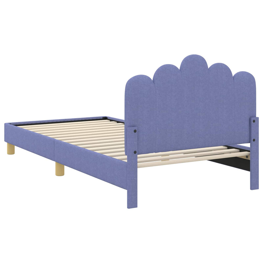Peuterbedframe met hoofdbord Jeans Blauw 80 x 200 cm Stof