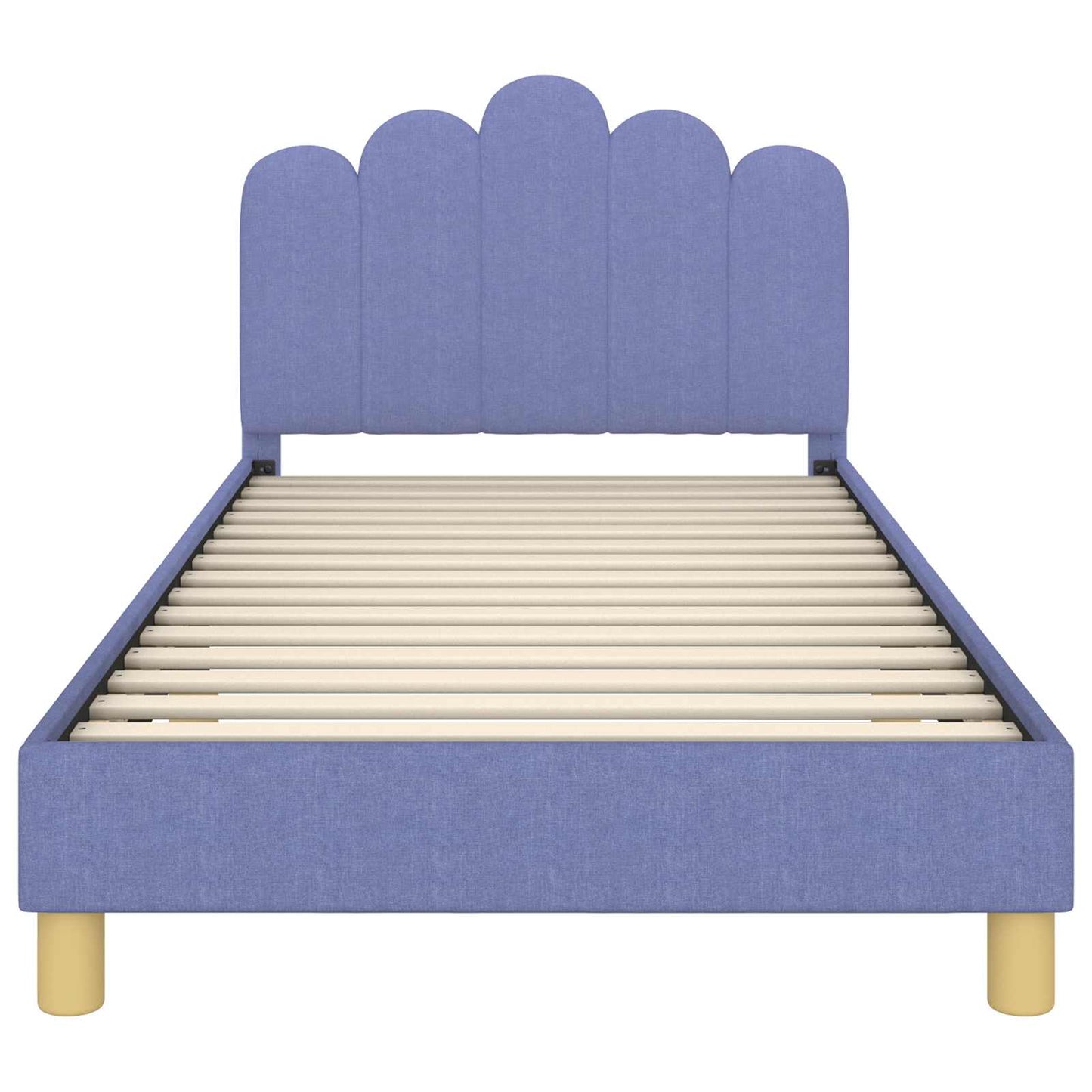 Peuterbedframe met hoofdbord Jeans Blauw 80 x 200 cm Stof