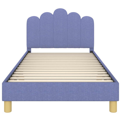 Peuterbedframe met hoofdbord Jeans Blauw 80 x 200 cm Stof