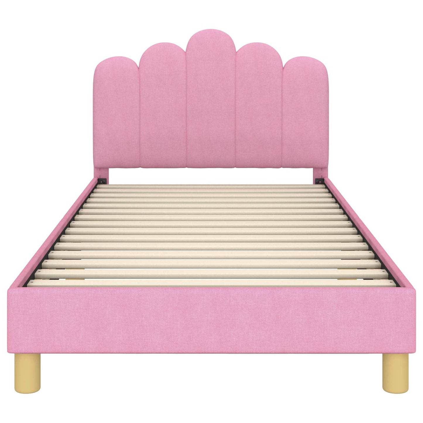 Peuterbedframe met hoofdbord Roze 90 x 190 cm Stof