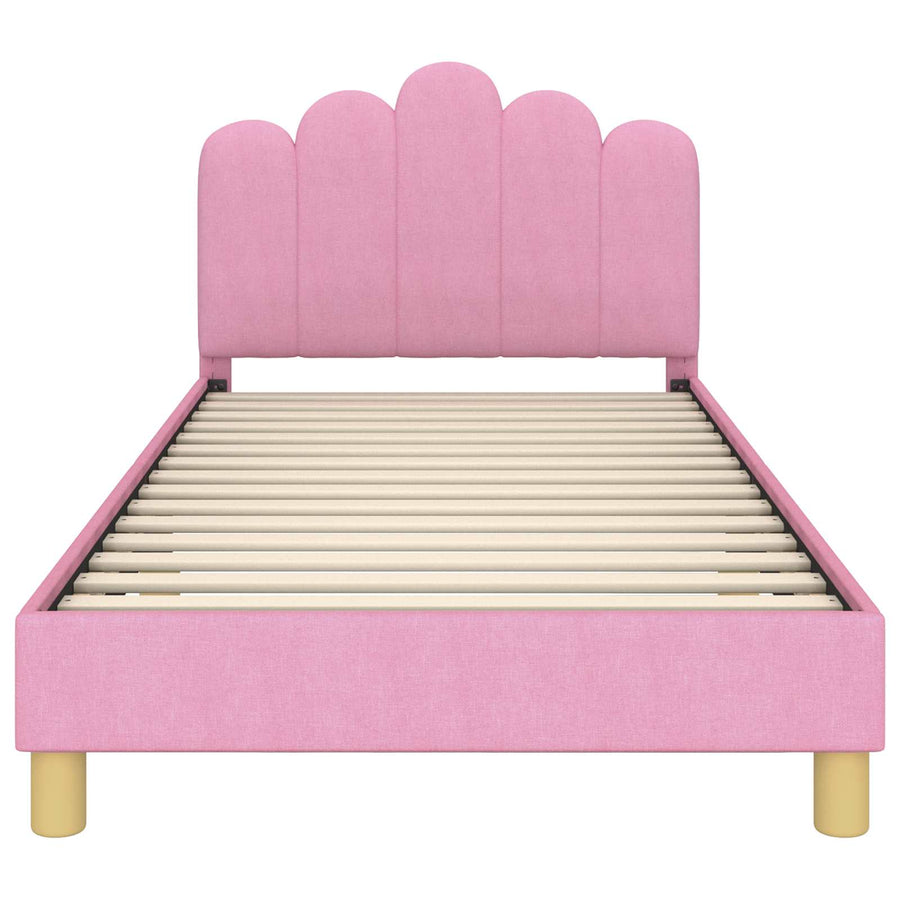 Peuterbedframe met hoofdbord Roze 90 x 190 cm Stof