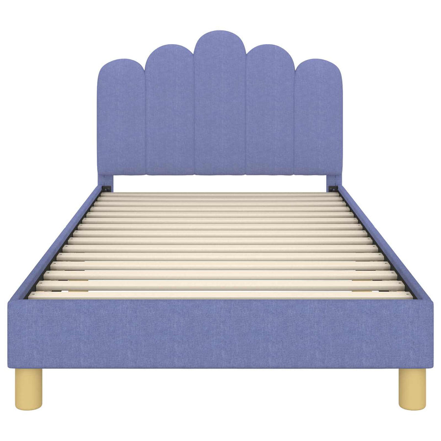 Peuterbedframe met hoofdbord Jeans Blauw 90 x 190 cm Stof