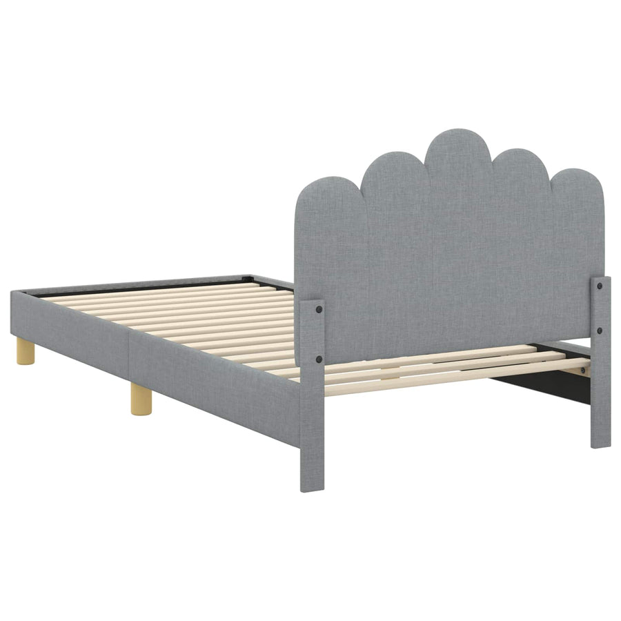Peuterbedframe met hoofdbord Lichtgrijs 90 x 200 cm Stof