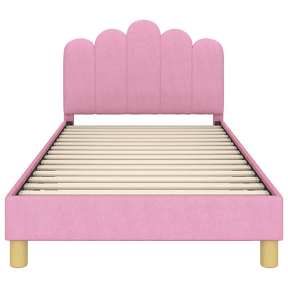 Peuterbedframe met hoofdbord Roze 90 x 200 cm Stof