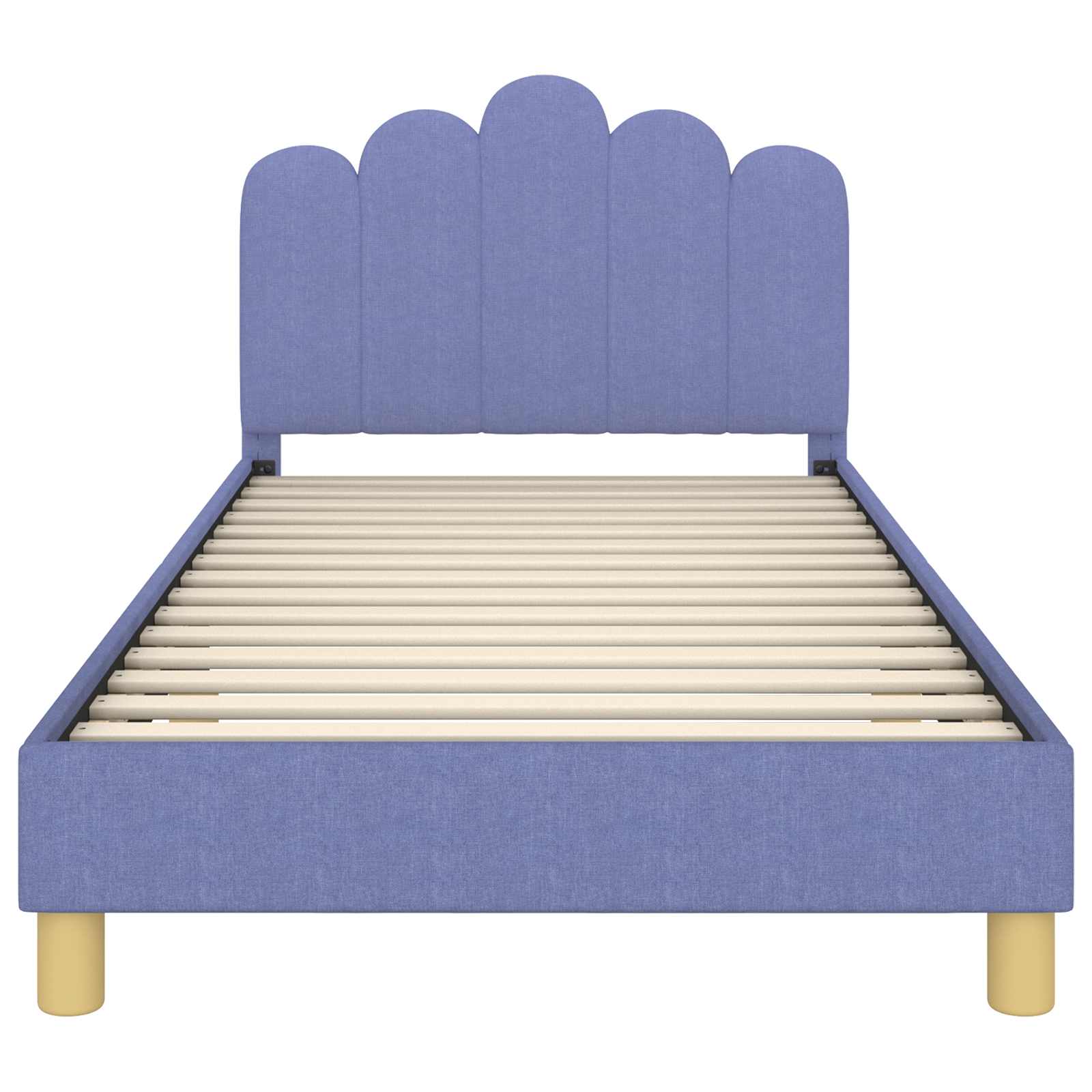 Peuterbedframe met hoofdbord Jeans Blauw 90 x 200 cm Stof