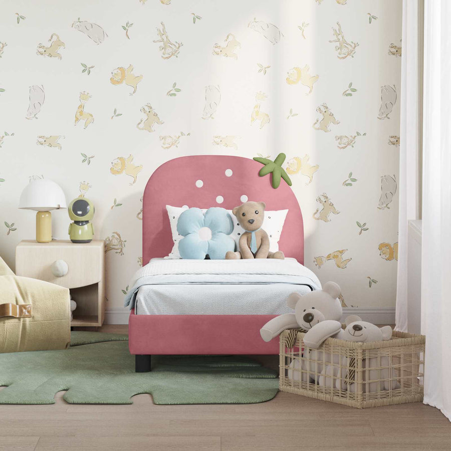 Peuterbedframe met hoofdbord Roze 70 x 140 cm Fluweel