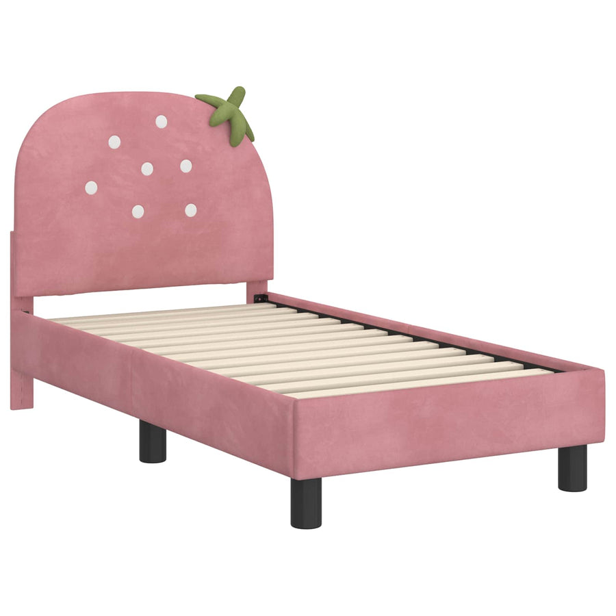 Peuterbedframe met hoofdbord Roze 70 x 140 cm Fluweel