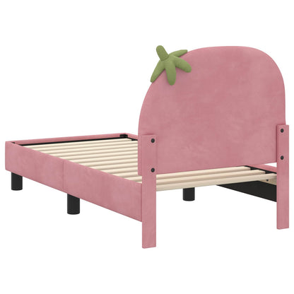 Peuterbedframe met hoofdbord Roze 70 x 140 cm Fluweel
