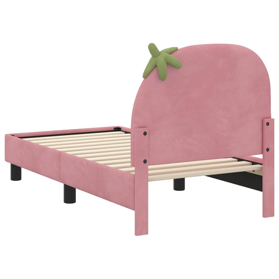 Peuterbedframe met hoofdbord Roze 70 x 140 cm Fluweel
