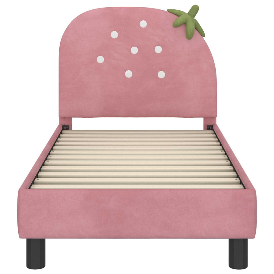 Peuterbedframe met hoofdbord Roze 70 x 140 cm Fluweel