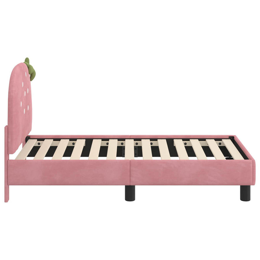 Peuterbedframe met hoofdbord Roze 70 x 140 cm Fluweel