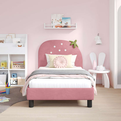 Bedframe voor kinderen met hoofdbord Roze 80 x 160 cm Fluweel